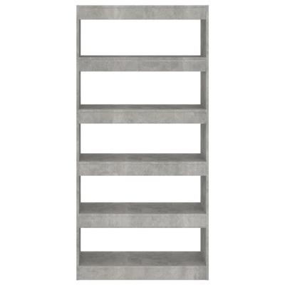 Boekenkast/kamerscherm 80x30x166 cm bewerkt hout betongrijs - thumbnail