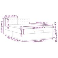 Ottoman bed met matras en LED's 140x200cm stof lichtgrijs - thumbnail