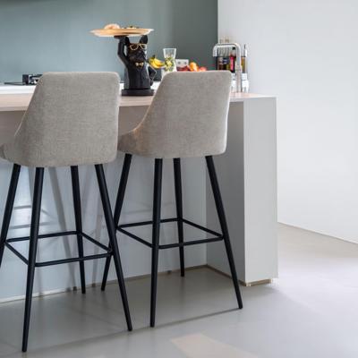 Richmond Barstoel 'Brooke' Chenille, kleur Crème (zithoogte 78cm)