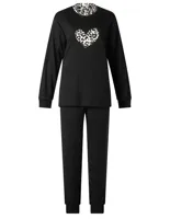 Lunatex dikke tricot dames pyjama - Lange mouwen - Heart - thumbnail