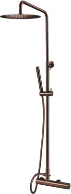 Opbouw Regendoucheset Qisani Flow Thermostatisch Geborsteld Copper Opbouw Regendoucheset Qisani Flow Thermostatisch Geborsteld Copper