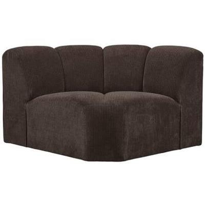 WOOOD Mojo bank-hoekelement - Ribstof - Bruin - 75x68x77