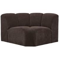 WOOOD Mojo bank-hoekelement - Ribstof - Bruin - 75x68x77 - thumbnail