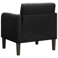 Fauteuil met armleuningen 54 cm fluweel zwart - thumbnail