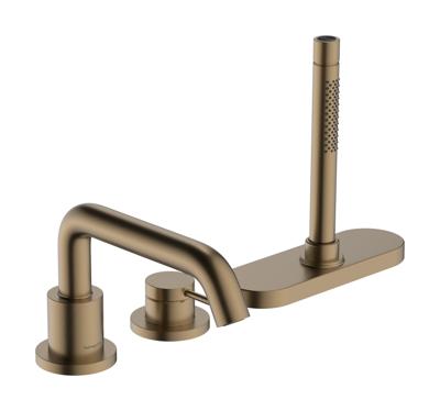 Hansgrohe Tecturis S 3-gats ééngreeps badrandmengkraan met sBox, Brushed Bronze