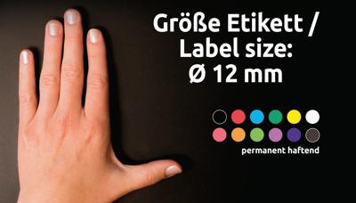 Avery Ronde etiketten diameter 12 mm, rood, 270 stuks