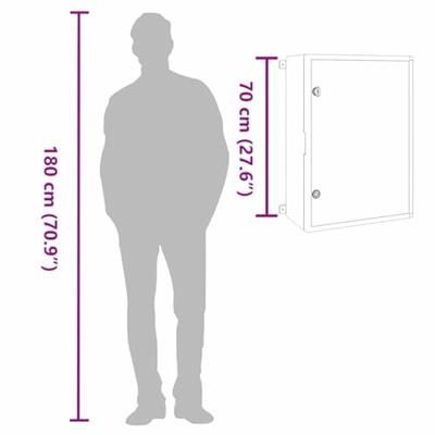 VidaXL Bedieningskast grijs 50 x 24,5 x 70 cm abs kunststof