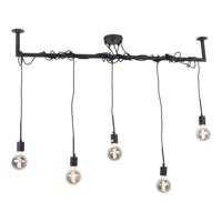 Urban Interiors Hanglamp 'Bar' 5-lamps, kleur Zwart - thumbnail