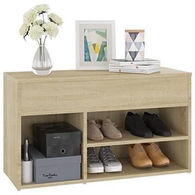 VidaXL Schoenenbank 80x30x45 cm bewerkt hout sonoma eikenkleurig