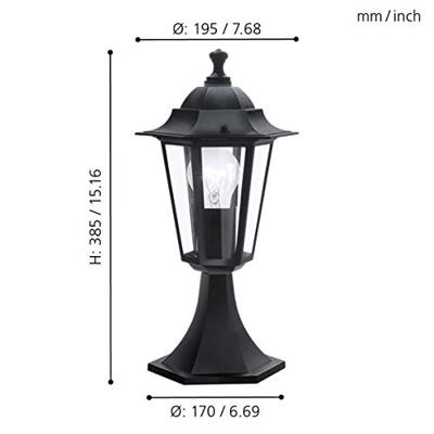 Eglo Staande sokkellampLaterna 4 40cm zwart - 22472