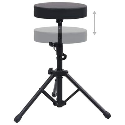 VidaXL Drumkruk verstelbaar rond zwart VidaXL Drumkruk verstelbaar rond zwart