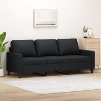 Driezitsbank 180 cm kunstleer zwart - thumbnail