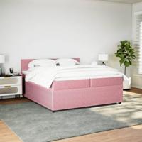 Boxspring met matras fluweel roze 200x200 cm - thumbnail