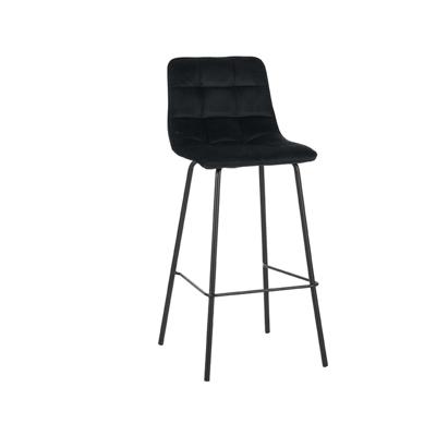 LABEL51 Barkruk 'Bistro' Velvet, kleur Zwart (zithoogte 78cm)