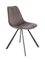 Dutchbone Franky stoel velvet Grey - thumbnail