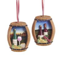 Wine kunststof h8 cm Ornament kerstbal X Kurt S. Adler - Kurt s adler - thumbnail