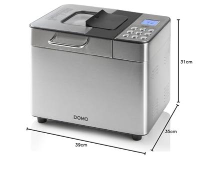 DOMO B3971 Broodbakmachine 1 kg Zwart, Zilver (mat)