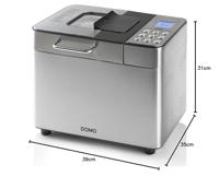 DOMO B3971 Broodbakmachine 1 kg Zwart, Zilver (mat) - thumbnail