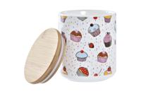 Set van 3 Potjes DKD Home Decor Natuurlijk Wit Multicolour Bamboe Keramiek 10 x 10 x 17 cm Cupcake - thumbnail