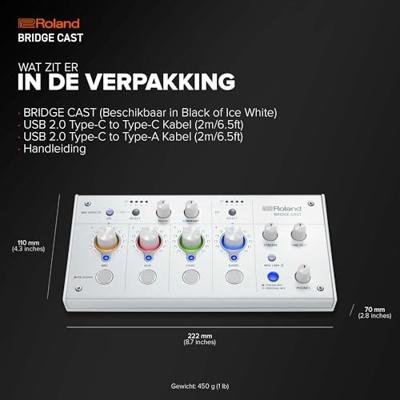 Roland Bridge Cast Ice White gaming audio mixer