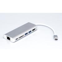 ROLINE Dockingstation USB type C, HDMI 4K, USB 3.0 / USB 3.2 Gen 1, SD/MicroSD, Gigabit Ethernet, zilverkleurig - thumbnail