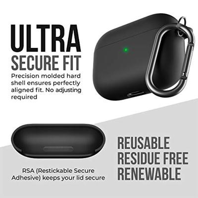 KeyBudz AirPods Pro Case met sleutelhanger Hybrid Shell serie compatibel met AirPod Pro Case Cover (zwart)