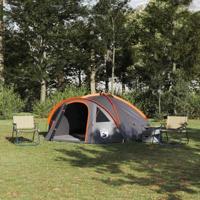 VidaXL Camping tent grijs en oranje 308 x 268 x 130 cm polyester - thumbnail