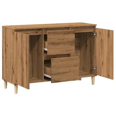 Dressoir 102x35x70 cm bewerkt hout artisanaal eikenkleurig