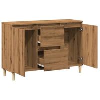 Dressoir 102x35x70 cm bewerkt hout artisanaal eikenkleurig - thumbnail