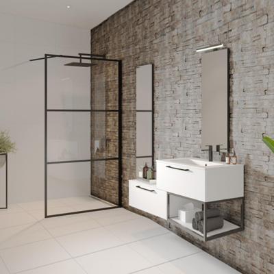 Riho Grid douchewand 140x200cm zwart profiel en helder glas G004028121