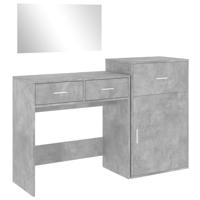 3-delige Kaptafelset bewerkt hout betongrijs - thumbnail