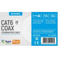 Technetix TN-CAT6C18-20M Cat6 Utp / Coax-18 Gecombineerde Installatiekabel Wit Eca 20 M - thumbnail