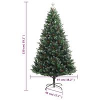 Kunstkerstboom met scharnieren en rode bessen 150 cm - thumbnail