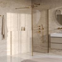 BRAUER Oblivion inloopdouche helder glas 120x200 met zijwand 30 incl. glascoating PVD goud geborsteld - thumbnail