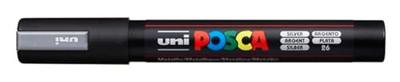 Paintmarker Uni POSCA PC5M medium zilver | 6 stuks