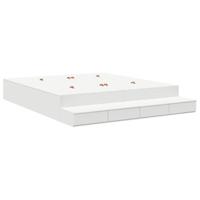 Opbergbedframe met lade Wit 236.5 x 180 x 31.5 cm Bewerkt hout - thumbnail