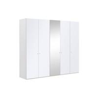 Goossens Kledingkast Easy Storage Ddk, Kledingkast 253 cm breed, 220 cm hoog, 4x glas draaideur en 1x spiegel draaideur midden - thumbnail