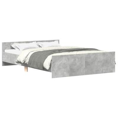 Bedframe met hoofd- en voeteneinde betongrijs 140x200 cm
