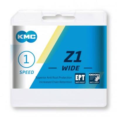Ketting single speed KMC Z1 Wide EPT 112 schakels - donker zilver
