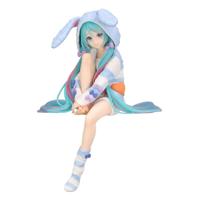 Hatsune Miku Noodle Stopper PVC Statue Hatsune Miku Rabbit Ear Hood Pajama Blue Color Ver. 14 cm - thumbnail