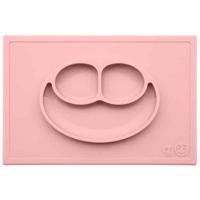 Alles-in-één Happy-placemat met bordje van EZPZ van siliconen roze - thumbnail