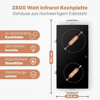 Proficook elektrisch fornuis PC-DKP 1211 2-pits 2800W