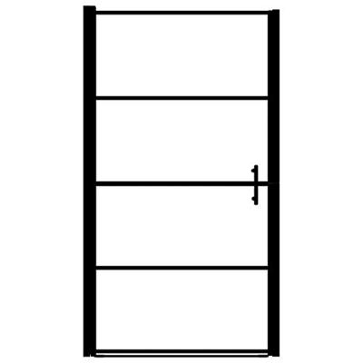 Douchedeur mat 91x195 cm gehard glas zwart - thumbnail