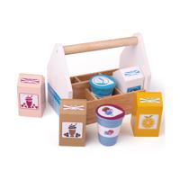 Bigjigs houten kistje met zuivelproducten, 7dlg. - thumbnail