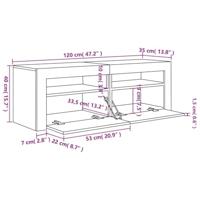 Tv-meubel met LED-verlichting 120x35x40 cm zwart - thumbnail