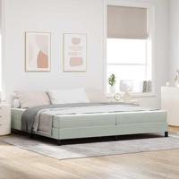 Boxspringbed met matras Lichtgrijs 200 x 200 cm Fluweel - thumbnail