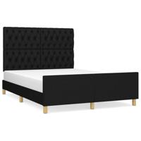 Bedframe zonder matras stof zwart 140x190 cm - thumbnail