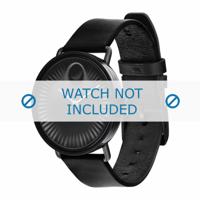 Movado horlogeband 3680039 Leder Zwart 20mm - thumbnail