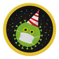 Bordjes party virus veilig feesten 6 stuks - thumbnail