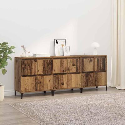 Dressoirs 3 pcs Oud Hout 60 x 35 x 70 cm Bewerkt hout